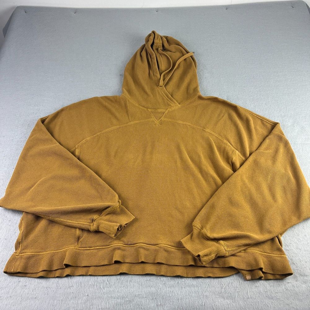 Lululemon Hoodie Womens L/XL Mellow In Spiced Bronze Waffle Knit Pullover